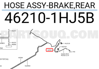 Nissan 462101HJ5B HOSE ASSY-BRAKE,REAR