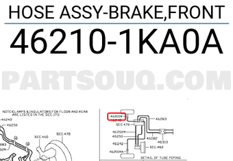 Nissan 462101KA0A HOSE ASSY-BRAKE,FRONT
