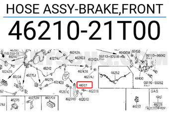 Nissan 4621021T00 HOSE ASSY-BRAKE,FRONT