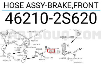 Nissan 462102S620 HOSE ASSY-BRAKE,FRONT