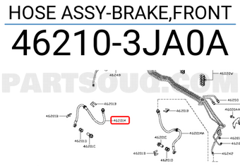 Nissan 462103JA0A HOSE ASSY-BRAKE,FRONT