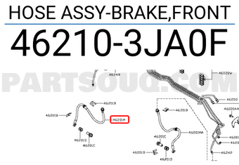 Nissan 462103JA0F HOSE ASSY-BRAKE,FRONT