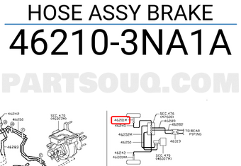 Nissan 462103NA1A HOSE ASSY BRAKE
