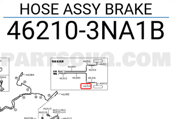 Nissan 462103NA1B HOSE ASSY BRAKE