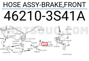 Nissan 462103S41A HOSE ASSY-BRAKE,FRONT