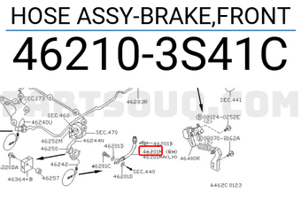 Nissan 462103S41C HOSE ASSY-BRAKE,FRONT