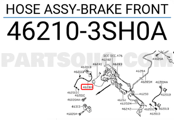 Nissan 462103SH0A HOSE ASSY-BRAKE FRONT
