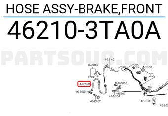 Nissan 462103TA0A HOSE ASSY-BRAKE,FRONT