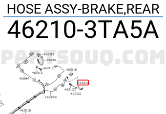 Nissan 462103TA5A HOSE ASSY-BRAKE,REAR