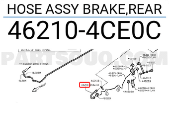 Nissan 462104CE0C HOSE ASSY BRAKE,REAR