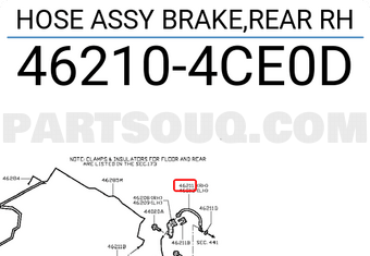 Nissan 462104CE0D HOSE ASSY BRAKE,REAR RH