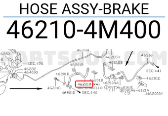 Nissan 462104M400 HOSE ASSY-BRAKE