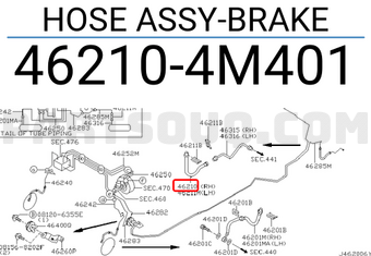 Nissan 462104M401 HOSE ASSY-BRAKE