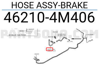 Nissan 462104M406 HOSE ASSY-BRAKE
