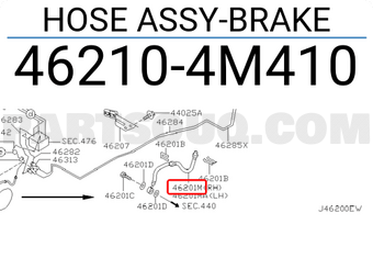 Nissan 462104M410 HOSE ASSY-BRAKE