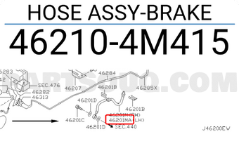 Nissan 462104M415 HOSE ASSY-BRAKE