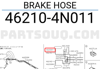 Nissan 462104N011 BRAKE HOSE