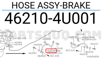 Nissan 462104U001 HOSE ASSY-BRAKE