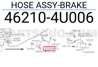 Nissan 462104U006 HOSE ASSY-BRAKE