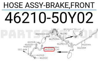 Nissan 4621050Y02 HOSE ASSY-BRAKE,FRONT