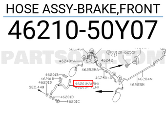 Nissan 4621050Y07 HOSE ASSY-BRAKE,FRONT