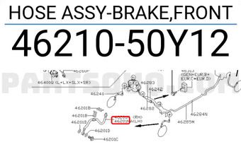 Nissan 4621050Y12 HOSE ASSY-BRAKE,FRONT