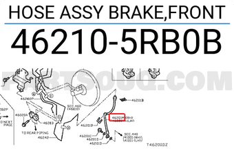 Nissan 462105RB0B HOSE ASSY BRAKE,FRONT