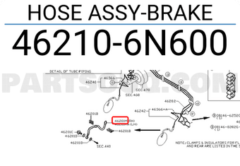 Nissan 462106N600 HOSE ASSY-BRAKE