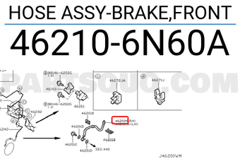 Nissan 462106N60A HOSE ASSY-BRAKE,FRONT
