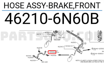 Nissan 462106N60B HOSE ASSY-BRAKE,FRONT