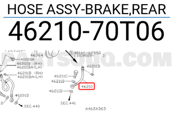 Nissan 4621070T06 HOSE ASSY-BRAKE,REAR