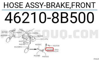 Nissan 462108B500 HOSE ASSY-BRAKE,FRONT