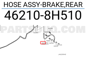 Nissan 462108H510 HOSE ASSY-BRAKE,REAR