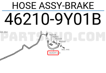Nissan 462109Y01B HOSE ASSY-BRAKE