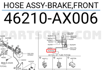 Nissan 46210AX006 HOSE ASSY-BRAKE,FRONT