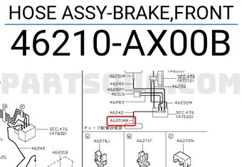 Nissan 46210AX00B HOSE ASSY-BRAKE,FRONT