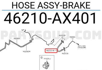 Nissan 46210AX401 HOSE ASSY-BRAKE
