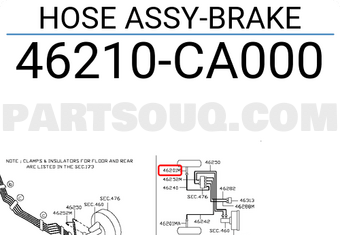 Nissan 46210CA000 HOSE ASSY-BRAKE