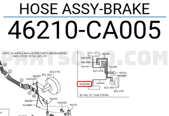 Nissan 46210CA005 HOSE ASSY-BRAKE