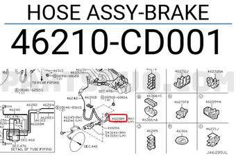Nissan 46210CD001 HOSE ASSY-BRAKE