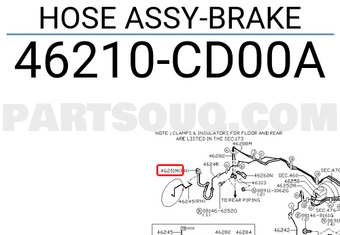 Nissan 46210CD00A HOSE ASSY-BRAKE