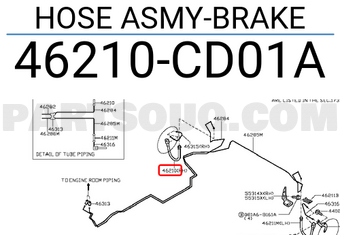 Nissan 46210CD01A HOSE ASMY-BRAKE