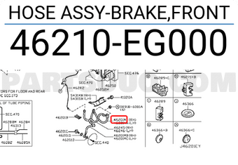 Nissan 46210EG000 HOSE ASSY-BRAKE,FRONT