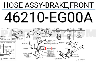 Nissan 46210EG00A HOSE ASSY-BRAKE,FRONT