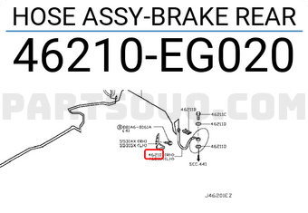 Nissan 46210EG020 HOSE ASSY-BRAKE REAR