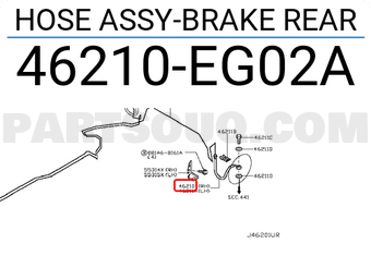 Nissan 46210EG02A HOSE ASSY-BRAKE REAR