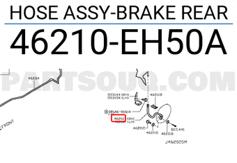 Nissan 46210EH50A HOSE ASSY-BRAKE REAR