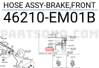 Nissan 46210EM01B HOSE ASSY-BRAKE,FRONT