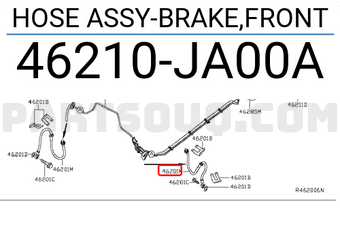 Nissan 46210JA00A HOSE ASSY-BRAKE,FRONT