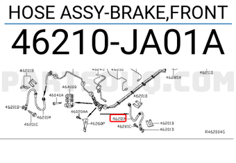 Nissan 46210JA01A HOSE ASSY-BRAKE,FRONT